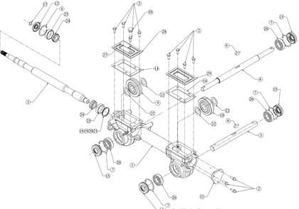 Transmission Diagram and Parts List for RT35 (21A62M8710)(2017) Cub Cadet Tiller